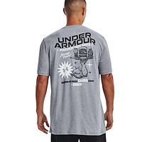 安德玛 奥莱UA 男子短袖半袖透气印花跑步休闲运动训练T恤