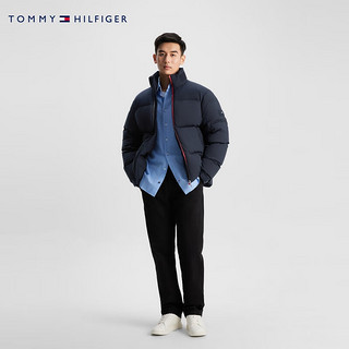 TOMMY HILFIGER【加厚防寒】许光汉同款23冬男保暖鸭绒立领面包羽绒服34176 午夜蓝DW5 M