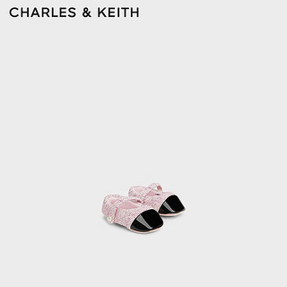 CHARLES&KEITH24春季拼色一字带玛丽珍鞋童鞋CK9-71850066 粉红色Pink 18码