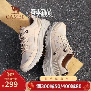 骆驼（CAMEL）2024春季轻盈软弹舒适运动鞋简约网面耐磨户外鞋 G14S342140 沙色 41