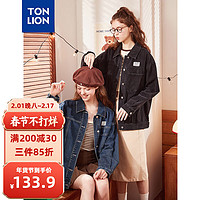 唐狮 TONLION新款女翻领牛仔外套 藏青 S