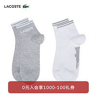 LACOSTE法国鳄鱼配件男女同款24春季透气舒适中筒袜子RA4187 BG3/灰色 39/42