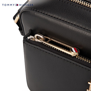 TOMMY HILFIGER  24春季女装通勤金属字母单肩相机包斜挎包AW0AW15991 黑色BDS OS