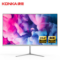 康佳（KONKA） 23.8英寸显示器 HDMI曲面高清低蓝光可壁挂家用液晶电脑显示屏 KM2413H