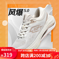乐途风爆5.0爆米花跑步鞋女款时尚百搭透气回弹防滑耐磨运动鞋 燕麦白 35