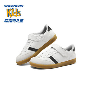 Skechers斯凯奇童鞋时尚休闲板鞋时尚百搭小白鞋405731L 白色/黑色/WBK