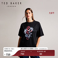 Ted Baker【新年系列】2024春季女士龙元素印花T恤短袖上衣275042 黑色 1