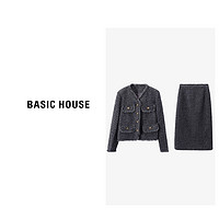 BASICHOUSE 百家好 Basic House/百家好热暖感加厚羽绒小香风气质套装女秋冬含绵羊毛