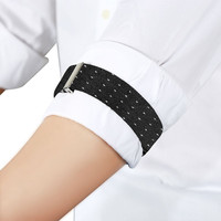 IFSONG美宋 袖箍衬衫袖环调酒师臂环臂带袖带男袖捆女西装衬衣衣袖固定扎带弹力松紧袖环扣 黑色白点一对SUS117F