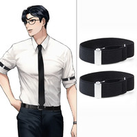 IFSONG美宋男士袖箍袖子改短可调节固定衬衫防滑弹力袖环臂环礼盒装 黑色衬衫袖箍SUS117A1