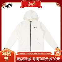 SLAMBLE羊羔绒连帽拉链卫衣男女冬季运动保暖加绒上衣外套潮 本白 2XL