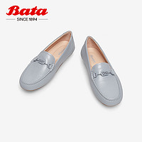 Bata 拔佳 乐福鞋女2023春季商场新款复古英伦风羊皮软底单鞋AE204AA3