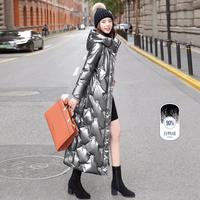 丝柏舍 SPECIAL【过膝90绒亮面羽绒服】冬装女士时尚长款通勤外套有大码