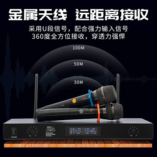 万利达（Malata）ST-6603无线麦克风 一拖二U段话筒 专业演出会议家用话筒 K歌舞台手持式麦克风