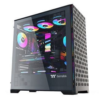 Thermaltake（Tt）钢影 风 黑色 机箱水冷电脑主机（支持EATX/钢化玻璃侧透/支持360水冷/高兼容/4090显卡） 钢影 风︱黑色︱支持ATX