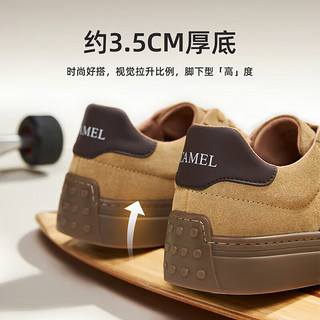 骆驼（CAMEL）2024春季时尚潮流德训休闲鞋百搭复古舒适板鞋男 G14S542612 沙漠黄 38