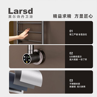 莱尔诗丹（Larsd）电热毛巾架 浴室卫生间毛巾架智能烘干架置物架加热家用 经典拉丝上层置物款LDM3604L