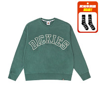 dickies24春夏字母logo贴布绣美式圆领毛圈布卫衣DK013103 森林绿 S