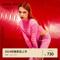 MISS SIXTY2024春季T恤女半高领长袖logo字母辣妹性感风百搭 玫红 S
