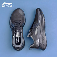 LI-NING 李宁 透气跑鞋秋冬季轻质男鞋拼接网面软底耐磨休闲运动鞋 黑色033(SOFT跑鞋)