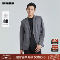利郎空调服轻薄西服外套男春夏薄款单西2024通勤男士皮肤衣 浅灰 薄款 190/100A
