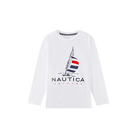 NAUTICA 诺帝卡 男女童圆领T恤2024春秋儿童长袖上衣