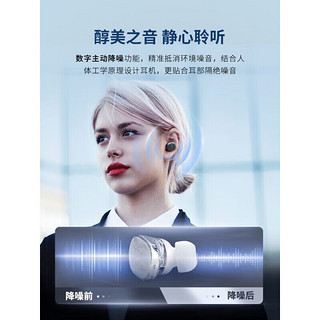 JBL 杰宝 TUNE FLEX BEAM BUDS 琉璃荚豆小晶豆降噪真无线运动蓝牙耳机 琉璃豆-白色