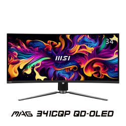 MSI 微星 MAG341CQP 34英寸QD-OLED曲面显示器（3440*1440、1800R、175Hz、0.03ms、10bit）