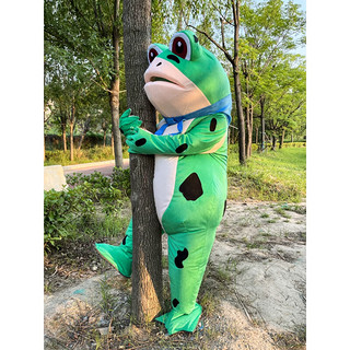 健威神青蛙人偶服装儿童 青蛙人偶服装小号充气儿童小孩版卡通孤寡卖崽 绿蛙1风扇+1个电池盒 儿童款110-120cm身高