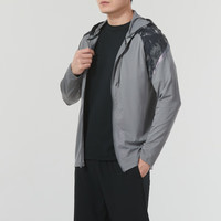 安德玛(UNDERARMOUR)外套男装 春季RUSH印花连帽运动服跑步训练夹克上衣 1366171-066 L(175/96A)