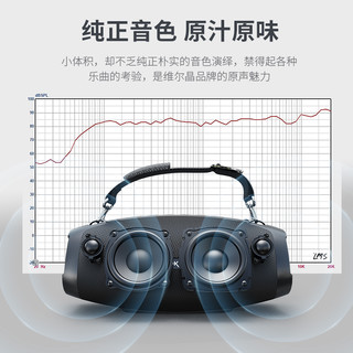 维尔晶D10+户外防水便携式K歌斜挎式唱歌低音炮蓝牙音箱家庭KTV