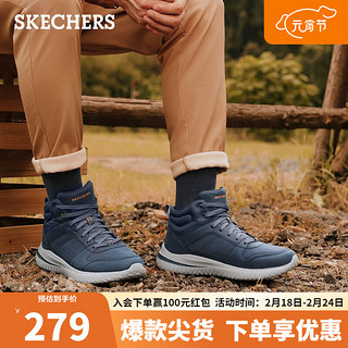 SKECHERS 斯凯奇 休闲商务鞋男士高帮鞋运动靴子894262 海军蓝色NVY 40