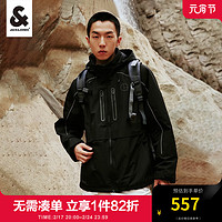 杰克琼斯 杰克·琼斯（JACK&JONES;）春季新款男装潮流户外运动棉服防水连帽夹克外套宽松登山棉衣男士 黑色-E41 180/100A/L