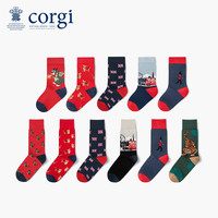 CORGI英国柯基儿童款轻棉英国时尚英伦中筒袜本命年红品潮袜亲子儿童 儿童观光车Blue L