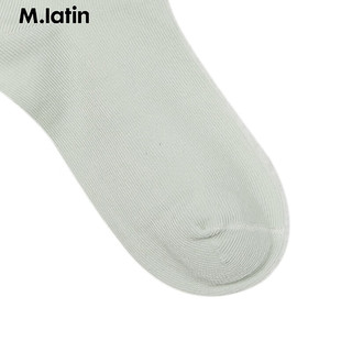 M.Latin/马拉丁童装儿童袜子24春装女童柔软精梳棉亲肤舒适中筒袜 粉绿 140