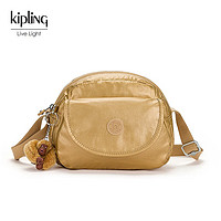 Kipling女款时尚百搭潮流包包斜挎包单肩包贝壳包|STELMA 金属金棕色