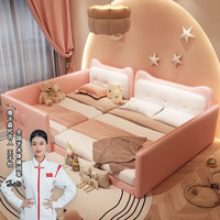 鹿卡森婴儿床亲子子母床二胎家庭加宽拼接床一家四口加宽小床组合带护栏 1.5米+1.5米组合床