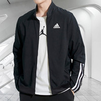 阿迪达斯(adidas) 运动套装男 运动服休闲透气立领夹克外套棉质卫裤长裤子 GV5338/修身款+HM2969/柔软亲肤 S/175