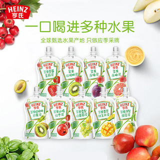 亨氏（Heinz）超金小白包果泥72g婴儿幼儿宝宝辅食营养水果泥（6-36个月适用） 苹果草莓番茄泥78g*6袋