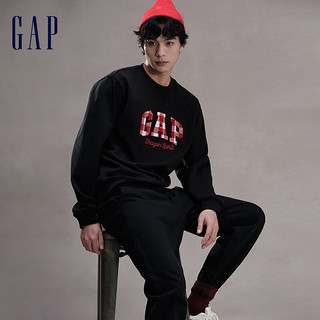 GapX 8ON8联名 龙年男女装春季2024新年款卫衣892208 黑色 165/84A(XS)亚洲尺码