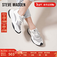 STEVE MADDEN/思美登厚底休闲运动老爹鞋女 BELISSIMO 白灰色 34