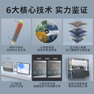 PHILIPS 飞利浦 小厨宝即热式电热水器5500W AI四季恒温智能变频家用厨房AWH1056/93(55LA)