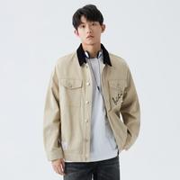 gxgjeans【丹宁系列】秋季牛仔拼接字母刺绣男式夹克外套男