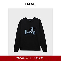 IMMI24春夏新品喷绘LOGO印花长袖T恤141LT003Y 黑色 0