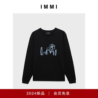 IMMI24春夏喷绘LOGO印花长袖T恤141LT003Y 黑色 0