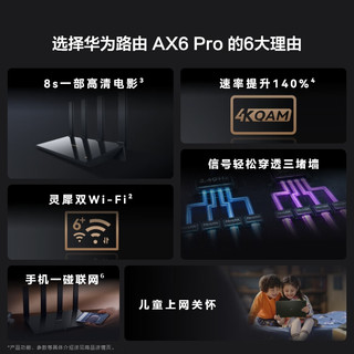 华为 WS8700 WiFi6+ 黑色 1台 无线路由器