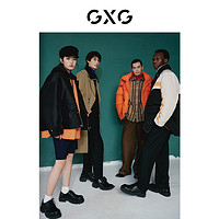 GXG 奥莱 22年男装15周年系列时尚格纹翻领夹克外套衬衫 冬季