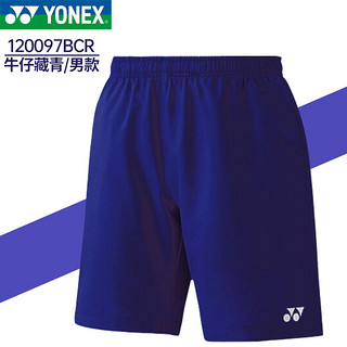 YONEX尤尼克斯羽毛球服短裤男速干透气运动裤120097比赛训练裤 120097牛仔藏青 男款 M