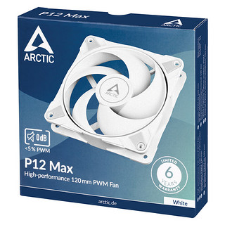 ARCTIC P12 Max PWM风扇 120mm机箱风扇 智能温控 白色