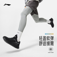 李宁 LI-NING跑步鞋男鞋黑色软底减震跑鞋轻便透气休闲运动鞋男士